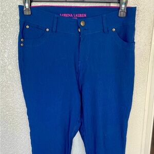 Sabrina Lauren cropped pants women blue sz-12